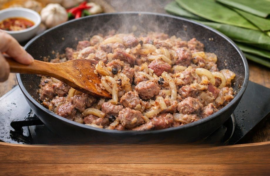 Trộn thịt cùng bì hoặc gân